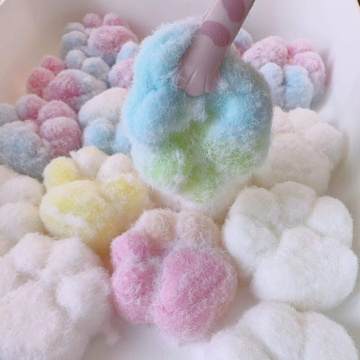 115g Handmade Silicone Cat's Paw with fur Stress Relief Squishy Toy - Image 4