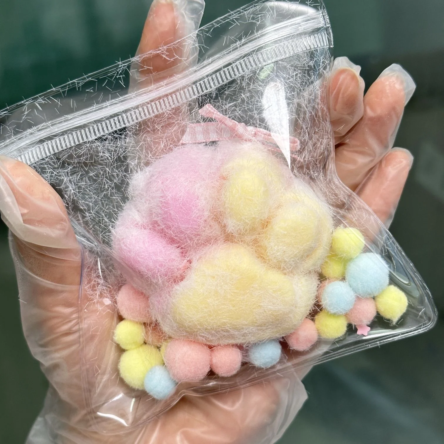 115g Handmade Silicone Cat's Paw with fur Stress Relief Squishy Toy - Image 8